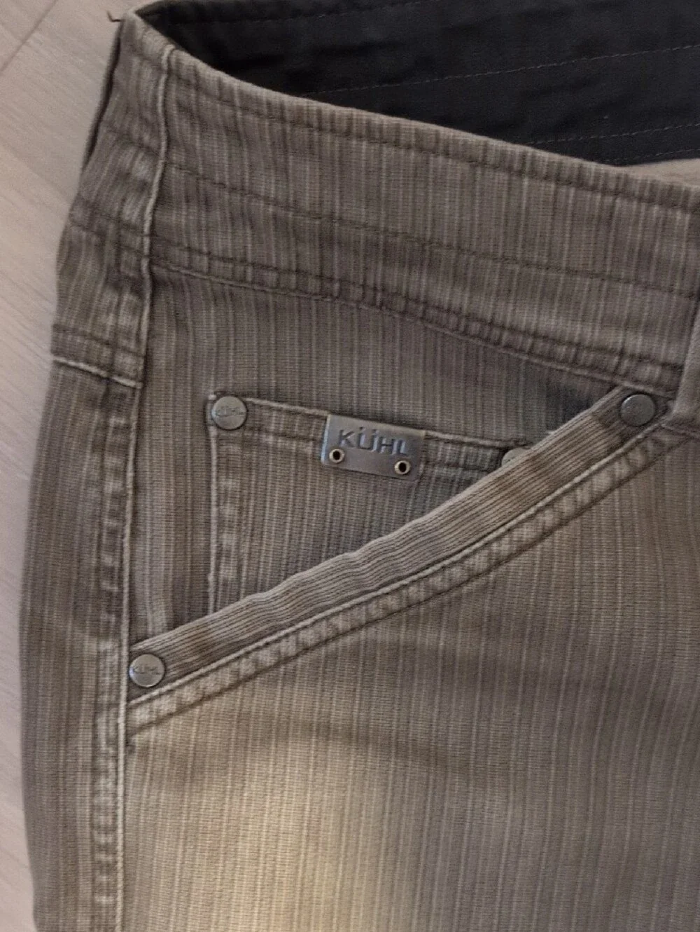 Kuhl Men's Pinstripe Relaxed Jeans in Brown